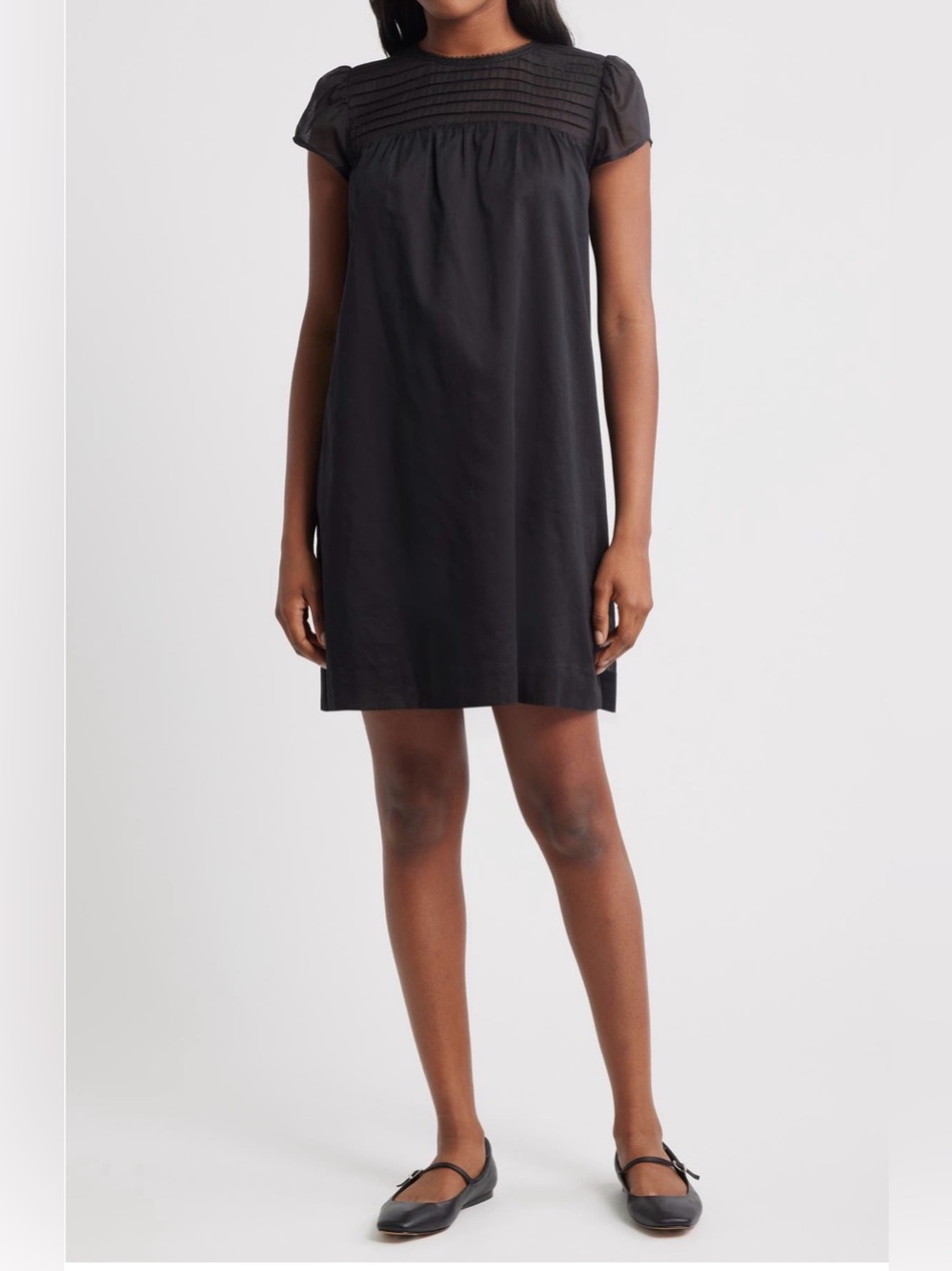 NWT Charles Henry Pintuck Cap Sleeve Shift Dress Burgundy Wine Red Size Small